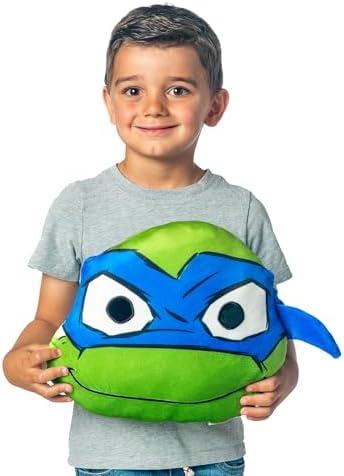 Northwest Teenage Mutant Ninja Turtles Its Leo Cloud Pillow 12" – TMNT Plush Stuffed Toy, Kids Room Decor, Cartoon Character Throw Pillow, Gift for Boys & Girls