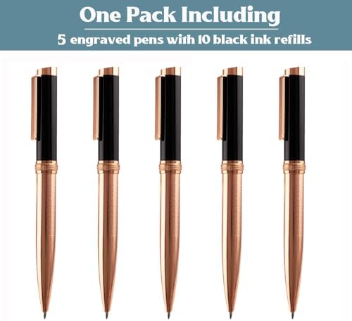 Ancolo Personalized Ballpoint Pens - Luxury Pens with 10 Black Ink Refill