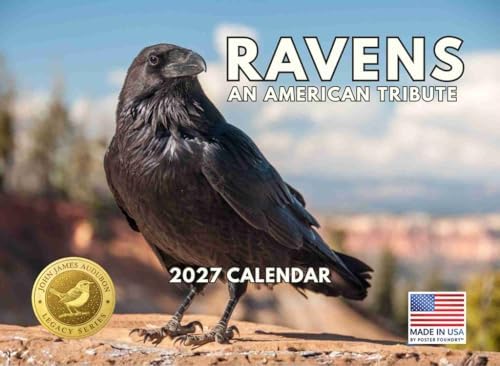 JJ Audubon Tribute Ravens Calendar 2027 Monthly Wall Calender 12 Month