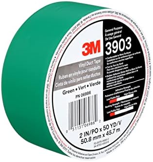 3M Vinyl Duct Tape 3903, Green, 2 in x 50 yd, 6.5 mil