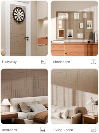 Bumusty 48" x 36" Large Cork Board Alternative, Taupe