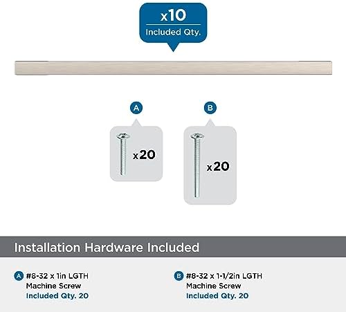 Amerock 10BX37133G10 | Satin Nickel Cabinet Pull | 6-5/16 inch (160mm) Center-to-Center | 30 Pack | Cityscape | Furniture Hardware