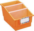Really Good Stuff Orange Chapter Book Classroom Library Bins with Dividers