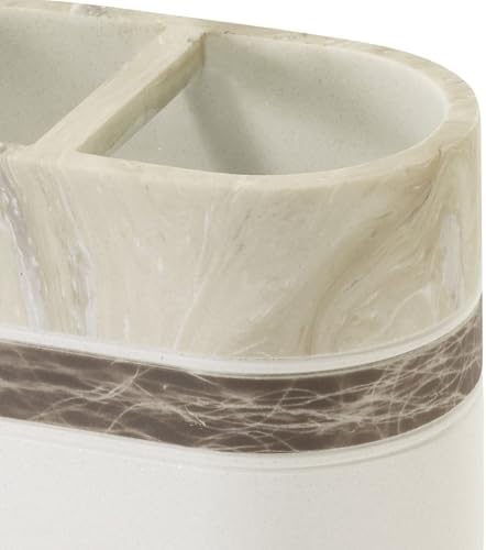 IZOD – Toothbrush Holder, Hand-Painted Resin with Marble Detail, Modern Home Decor – Perfect for Organizing Bathroom Essentials (Tidal)