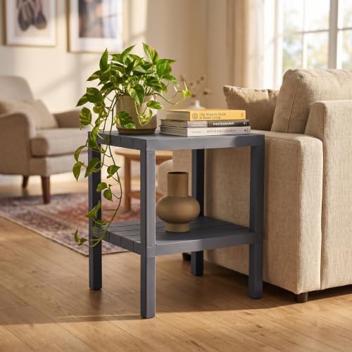 Honey-Can-Do Grey 2-Tier Storage Shelf