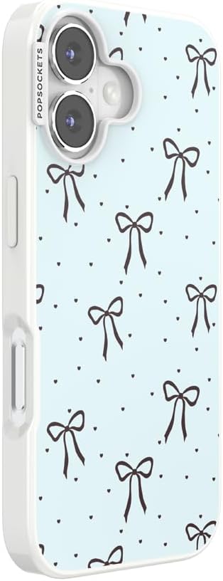 PopSockets iPhone 17 Phone Case with MagSafe- Tiny Bows | Magnetic, Wireless Charging, Camera & Drop Protection, Bow, Phone, Women