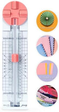 Ecraft Pink Paper Cutter 4-in-1 Paper Trimmer Multi-Function Scrapbooking Tool with Straight, Wave, Perforated & Creasing Blades for Craft Paper,Cardstock, Coupon, Label, Photo,Postcard