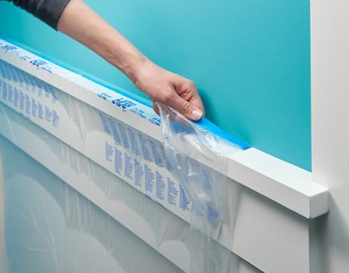 ScotchBlue Pre-taped Painter's Plastic with Dispenser, Unfolds to 48 inches by 30 yards,PTD2093EL-48