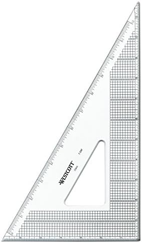 Westcott Grid Triangle, 12", 30/60 Degree, Transparent (T-5M)