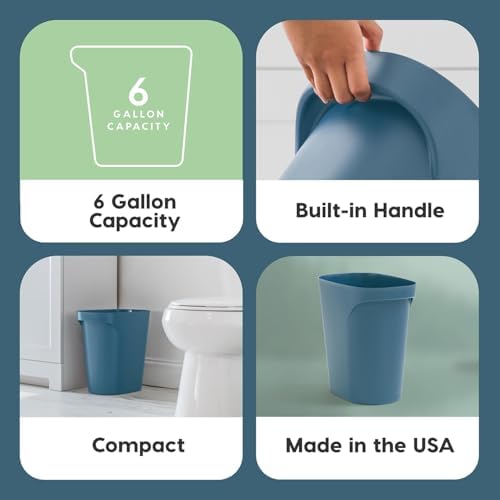 Bundle of IRIS USA 6 Gallon Plastic Wastebasket 3-Pack + 20 Gallon Lockable Storage Bins 4-Pack + 35 Qt File Box 4-Pack Eco Friendly Sustainable, Navy Made with Recycled Materials