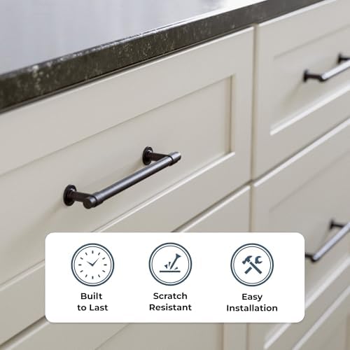Franklin Brass Francisco (10-Pack) Cabinet Handles 5-1/16" Hole Center Pulls | Deep Bronze Hardware Kitchen Door, Drawers, Dressers, Furniture P29618K-324-B1