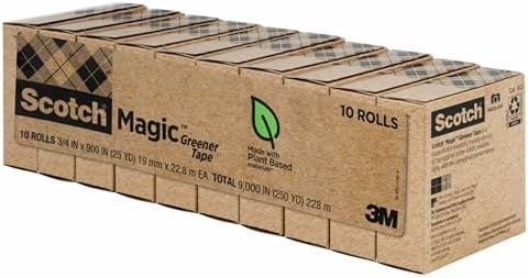 Scotch Magic Greener Tape, 0.75 in .x 900 in., 10 Rolls