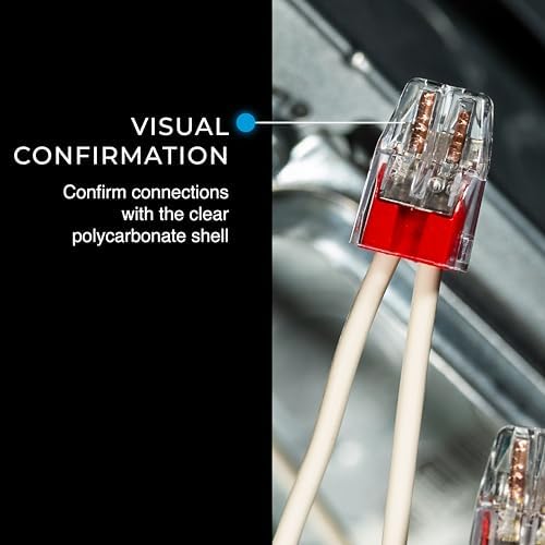 Ideal Electrical in-Sure Push-in Wire Connector, 2-Port (30-1032P), Bag of 100-Color Coded Connectors for Solid and Stranded Wires