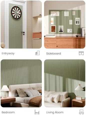 Bumusty 48"x 36" Large Felt Bulletin Board Tiles, Sage