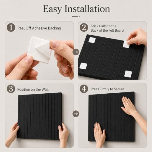 Large Black Felt Bulletin Board 12-Pack, 36" x 48" Corkboards