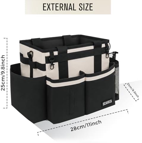 SCAVATA Compact Wearable Cleaning Caddy with Handle & Shoulder Straps