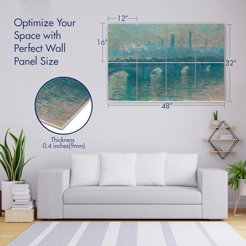 PINWELIFE® Masterpiece Acoustic Art Panels, 8-Pack 12"×16" Sound Absorbing Panels, Decorative Acoustic Wall Art, Noise and Echo Cancelling for Home Studio/Office, Nano Tape Included
