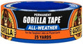 GORILLA All Weather Duct Tape, Black, 1.88" x 25 yd