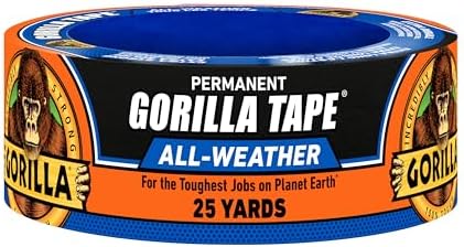 GORILLA All Weather Duct Tape, Black, 1.88" x 25 yd