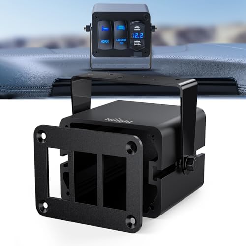Nilight 3 Gang Rocker Switch Box Detachable Housing 3 Holes Aluminum Panel