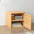 Timber Vertical or Horizontal Organizing Shelf with 1 Cabinet Closed Back Modular Cube Storage Unit, Book Storage Bookshelf Glass Small Bookcase Square Grid Cabinet Wood with Shelves Wood Door