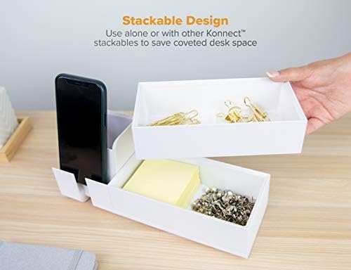 Bostitch Office Konnect Wide Accessory Tray, Desk Organizer, Storage, White