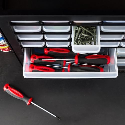 IRIS USA 36-Drawer Storage Cabinet, Garage Tool Screws, Made in USA, Black