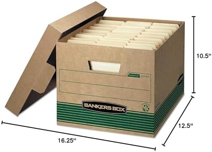 Bankers Box 20-Pack Recycled Medium-Duty File Box, Letter/Legal, FastFold