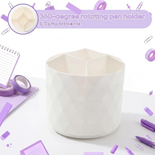 Eersida 20 Pcs Purple Office Supplies, Desk Accessories and Organizer Set