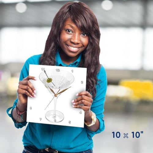 3dRose Wall Clock Silent - 10 inch - Martini - Fruit Food