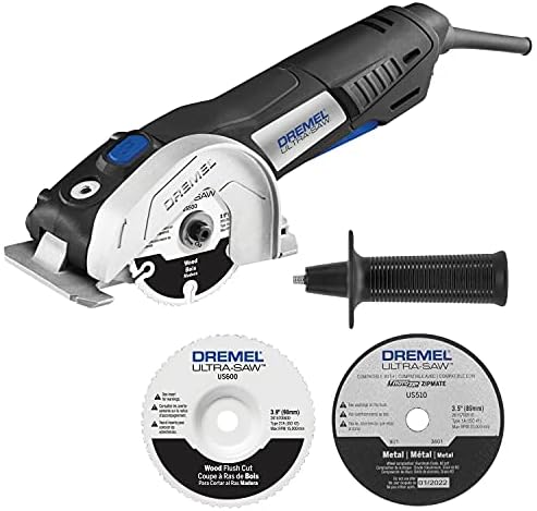 Dremel US40 Ultra-Saw Corded Mini Circular Saw Tool Kit with 3 Cutting Wheels and Auxiliary Handle