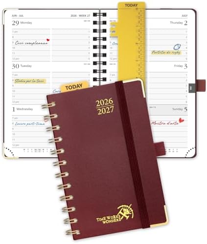 POPRUN Pocket Calendar 2026-2027,6.5" x 3.5" Pocket Planner