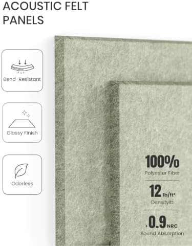 Fluxynara Felt Bulletin Board & Cork Board Alternative, Sage Green
