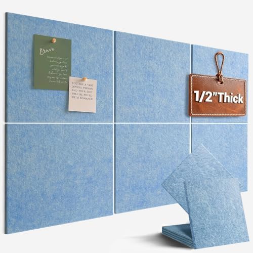 36" x 24" Large Felt Bulletin Board 1/2" Thick, Light Blue