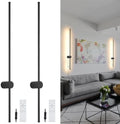 KELUOLY Dimmable Plug in Wall Sconce Set of 2,Black 39.37" LED Wall Light with Remote,Adjustable Color Temperature Brightness,Wall lamp with Timer for Living Room,Bedroom and Accent Lighting