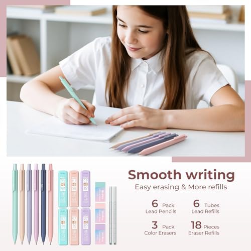 Nicpro School Supplies Stationary Set with Pencil Case, 39 PCS Pink | Back to Schoo Supplies, Pen Case with 12 Highlighter, 5 Gel Pen, 6 Mechanical Pencil, Essentials for College, Nursing Student