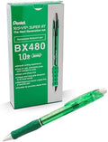 Pentel RSVP Super RT Ballpoint Pen, (1.0mm) Medium Line, Green Ink, Box of 12, (BX480-D)