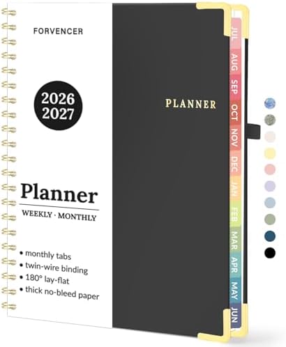 Forvencer Academic Planner 2026-2027, Weekly & Monthly Hardcover Planner A4