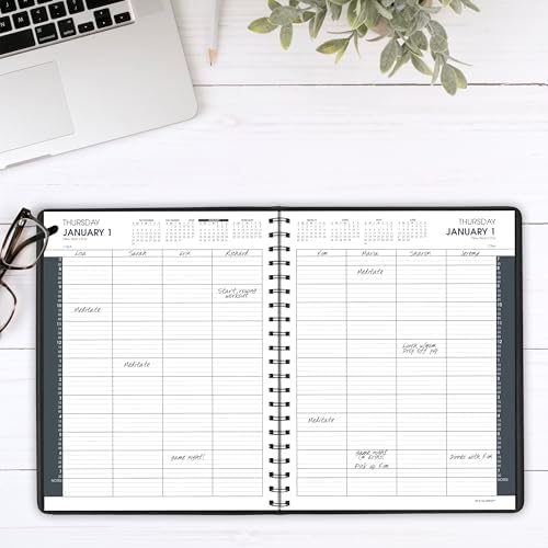 AT-A-GLANCE 2026 Appointment Book Planner, Daily, 8-1/2" x 11", Large, Eight Person Group, Two-Volume Set, Black (702120526)