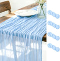 Light Blue Cheesecloth Table Runner Fall Boho Wedding Birthday Home Decor
