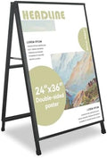 A Frame Sign 24x 36 Inch Heavy Duty Sandwich Board Double-Sided Folding Sign Holder Outdoor Pavement Sign for Businesses Store Signs (Frame only),1PACK