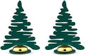 Alessi BM16S2 GR - Barkplace Tree Set of two place markers in steel coloured with epoxy resin, green with magnet.