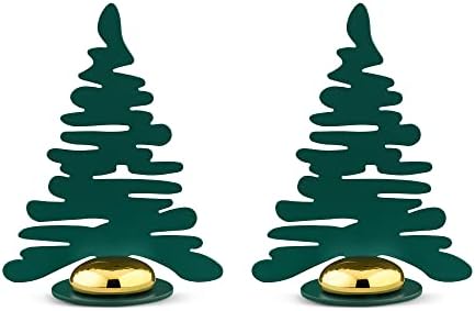 Alessi BM16S2 GR - Barkplace Tree Set of two place markers in steel coloured with epoxy resin, green with magnet.