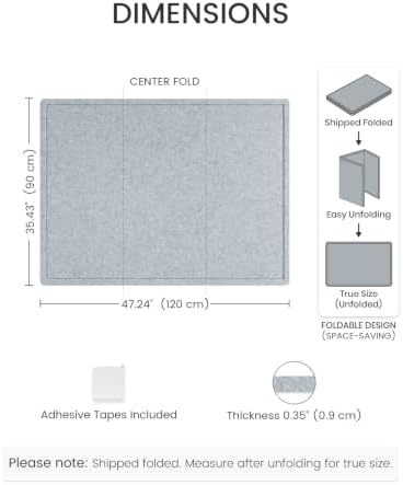 Fluxynara 47.2" x 35.4" Large Bulletin Board, Blue Gray