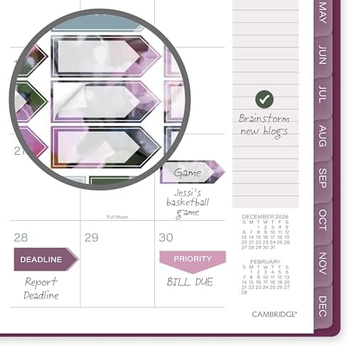 Mead Cambridge 2027 Planner, Weekly & Monthly, 5.5" x 8.5", Blush Blossom (1855-200-27)