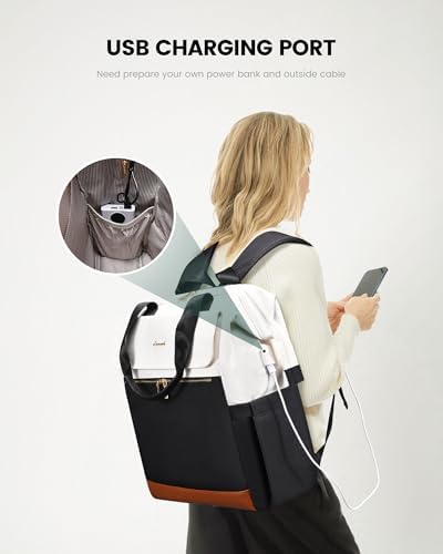 LOVEVOOK 18 Inch Laptop Backpack for Women, Large Capacity Travel Backpack with Organizer Bag, Waterproof Carry on Backpack Purse Work Bag with USB Port for College Teacher Nurse, 2PCS