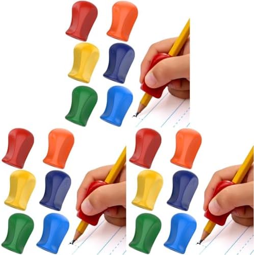 The Pencil Grip Original Pencil Grippers 6 Pcs, Improves Kids Handwriting, Ergonomic Pen Holder for Righties & Lefties, Ideal for Kids, Toddlers, Adults, Writing Tool with Finger Cushion (Pack of 3)