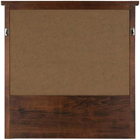 Kate and Laurel Stallard Decorative Wood Home Wall Organizer Mirror with Pockets and Key Hooks, Walnut Brown
