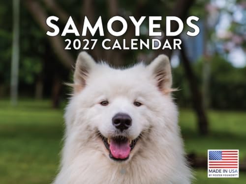 Samoyed Calendar 2027 Monthly Wall Calender 12 Month
