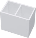 NIUBEE White Acrylic Pen Holder 2 Compartments, Desk Office Pencil Cup Desk
